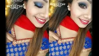 Blue Smokey Eyes - Full Face Makeup Affordable products | Eid Makeup Look 2016