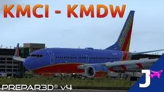 [Prepar3Dv4] Kansas City to Chicago Midway | Southwest 4585 | PMDG 737-700