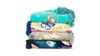 Soft and Cozy Printed Plush Throw with Fringe