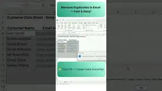 Remove Duplicates in Excel &mdash; Fast & Easy! ⚡ #Shorts