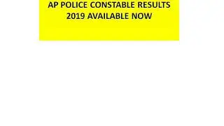 AP POLICE CONSTABLE RESULTS 2019 | AP CONSTABLE PRELIMS RESULTS 2019
