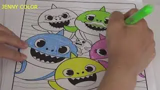 Jenny color SPEED Crayola Baby Shark Coloring Pages & Stickers