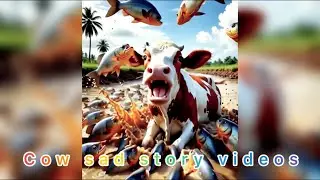 Cow jumping fish pond and fish cutting cow videos  #dog #cow #fish #cat #1miionviues