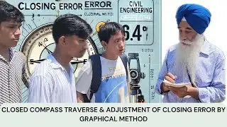 CLOSED COMPASS TRAVERSE & ADJUSTMENT OF CLOSING ERROR BY GRAPHICAL METHOD