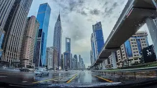 It's raining in Dubai.....! An evening drive through Sheikh Zayed Road on a rainy day!