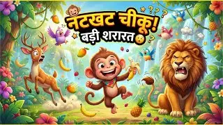 शरारती बंदर और समझदार हाथी 🐘🐒 l मज़ेदार जंगल कहानी l Kids Moral Story in Hindi