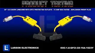 20'' 12/3 SOOW Linecord with GFCI Protected Outlets - 15 Amp Max Rated - Explosion Proof Plug