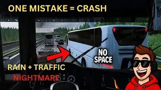 Heavy Rain + Heavy Traffic 😨 | ETS2 Driving Turned Into a Nightmare!