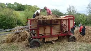 Garvie Threshing mill being driven by a Lister CS 6/1