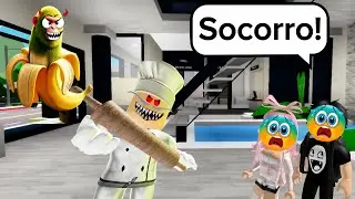 Brainrot Chimpanzini Bananini invadiu a cidade e hipnotizou o padeiro malvadão - História Roblox