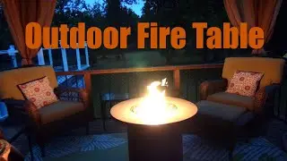 How to Propane Gas Outdoor Fire Pit  Fire Table with Fire Glass Setup and demo