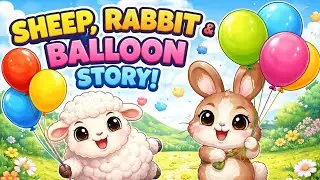 Cute Sheep & Rabbit Fly with Balloons 🎈 | Kids Cartoon Story