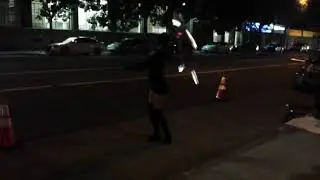 Fire hoop dancing in SF