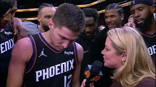 Collin Gillespie with the postgame interview with the entire Suns squad, after hitting a game-winner