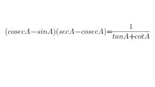 Prove: (cosecA-sinA)(secA-cosA)= 1/(tanA+cotA)| Ex-8.4 Q5 (ix) | Class 10th Trigonometry