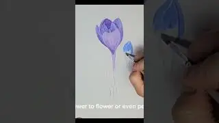 Paint Crocus Flowers with me @MollyPopeArt #art #tutorial acrylic painting
