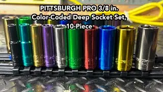 PITTSBURGH PRO 3/8 in. Color-Coded Deep Socket Set, 10-Piece - Review