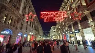 #Italy 🇮🇹 #Milan Via Dante | beautiful, elaborate holiday lights, creating a dreamy, enchanting path