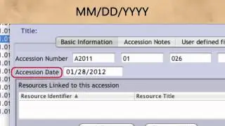 Archivists' Toolkit: Accessioning