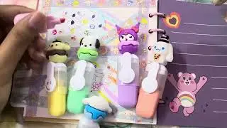Unboxing kawaii theme mini highlighter marker pen set💖