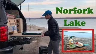 Truck Camping: I made dinner beside the GORGEOUS Norfork Lake in Arkansas