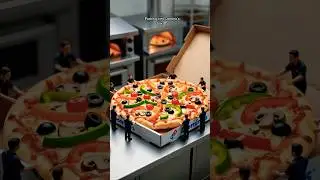 Mini Chefs Build a GIANT Domino&rsquo;s-Style Pizza 🍕 ASMR #shorts