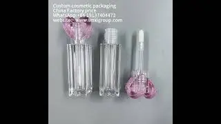 #lipglosstubes  3.5ml Pink Lip Gloss Tint Glaze Containers With Heart Shapde Wand #beauty