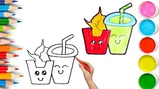 How To Draw cute KFC Chicken Drawing, Painting & Coloring For Kids and Toddlers_ Child Art 🐋🌈🎨