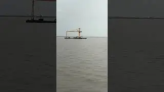 floating crane towing a tug #seamans #travel #seamanstory #automobile #marineservices