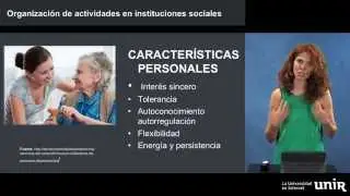 Organizacion de actividades en instituciones sociales
