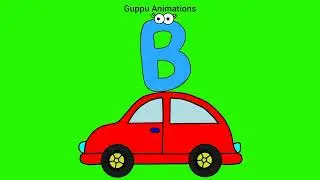Alphabets Train Green Screen 2| Letter B Car Ride Green Screen Animation Alphabets #greenscreenvideo