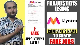 Fraudsters using Myntra Company's name to create FAKE JOBS | Myntra FAKE JOBS