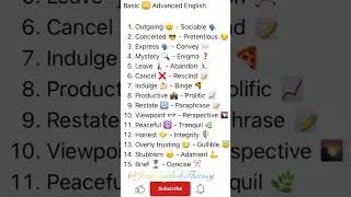 Boost Your English Skills: Basic vs Advanced Word List#shorts #advancedenglishvocabulary#vocabulary