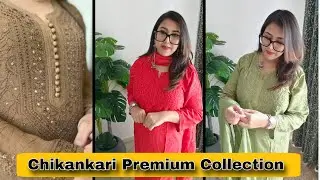Chikankari Premium soft chanderi silk Hand work suits with Dupatta & pant | #chikankari #kurtasets  