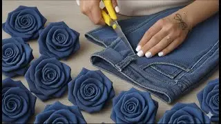 Old jeans to beautiful denim roses | DIY tutorial