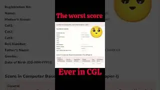 CGL 2025 SCORE CARD💔THE WORST SCORE EVER#trending #ssc#viralshorts#youtube #youtubeshorts#motivation