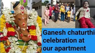 Ganesh chaturthi celebration at our Apartment | Ganapati pooja | Ganesh visarjan | Kannada vlogs