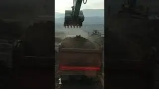 Loading Clay with Big Excavator HYUNDAI HX330 at the mine