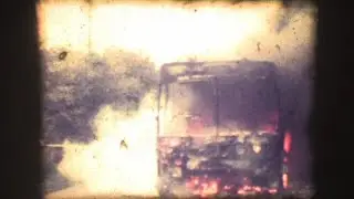 Burrishoole, All Ireland Champions, Tug O' War Team's bus on fire, mid 70's.