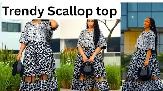 How to cut and sew Trendy Scallop top /Beginners friendly tutorial 