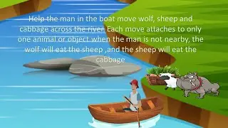 Help men in the boat move wolf, sheep and cabbage across the river.