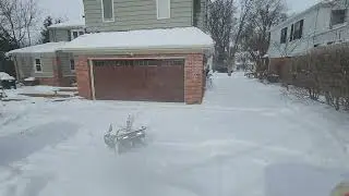 Timelapse Yarbo clearing snow with 2 longer sides set to restricted from throwing snow