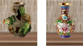 From Nature Rock Vase to Luxury Floral Ceramic Vase | Stunning Transformation