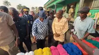 President Boakai Makes Brief Stop At Lofa Women Weaving Center In Kolahun