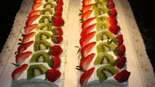 Rollet, roulette or roll cake recipe and decoration