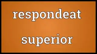 Respondeat superior Meaning