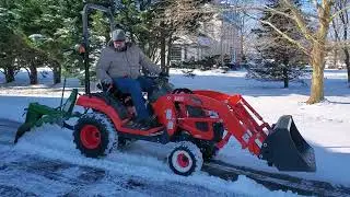 Kioti CS2220 + Frontier RB1060 Rear Blade in the Snow