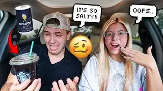 Dumping A Whole Bottle OF SALT🧂In My Husbands Drink PRANK! *he freaks out*