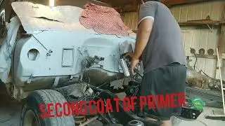 Painting the firewall on the C10. So close to puting the 5.3 in