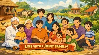 A Day in a Peaceful Indian Village | Studio Ghibli Style | Joint family peaceful village life 